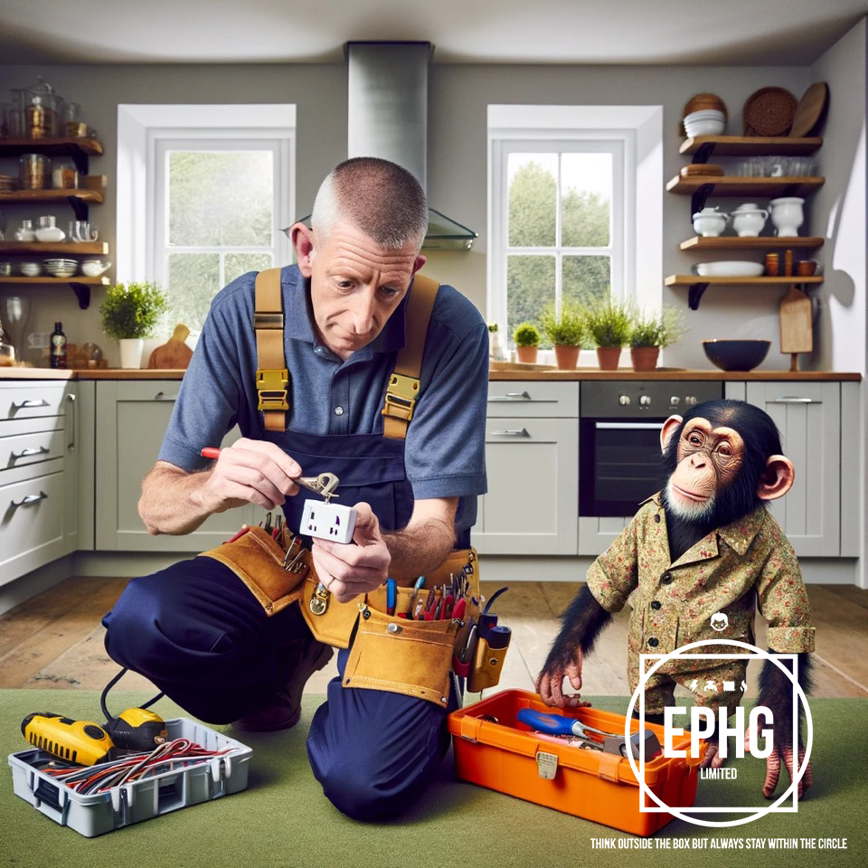 Electrician Repairing A Plug Socket Electrician Repairing A Plug Socket