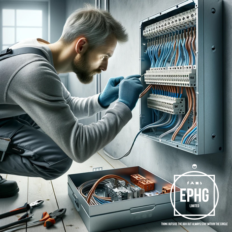 Electrician Working With Aluminium Wiring Electrician Working With Aluminium Wiring