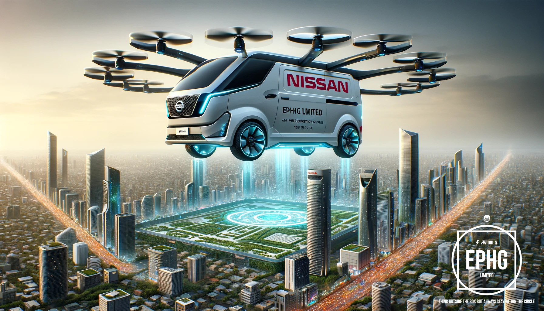 Flying Nissan Van Flying Nissan Van