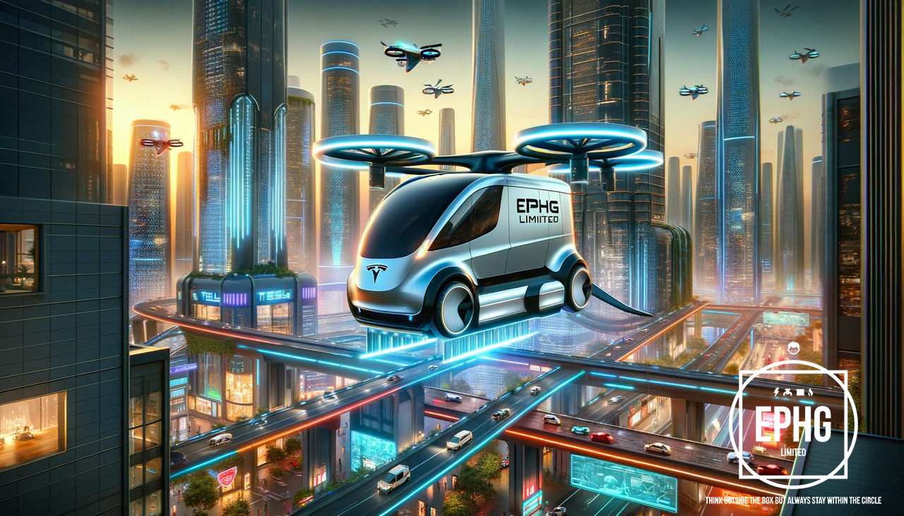 Flying Tesla Van Flying Tesla Van
