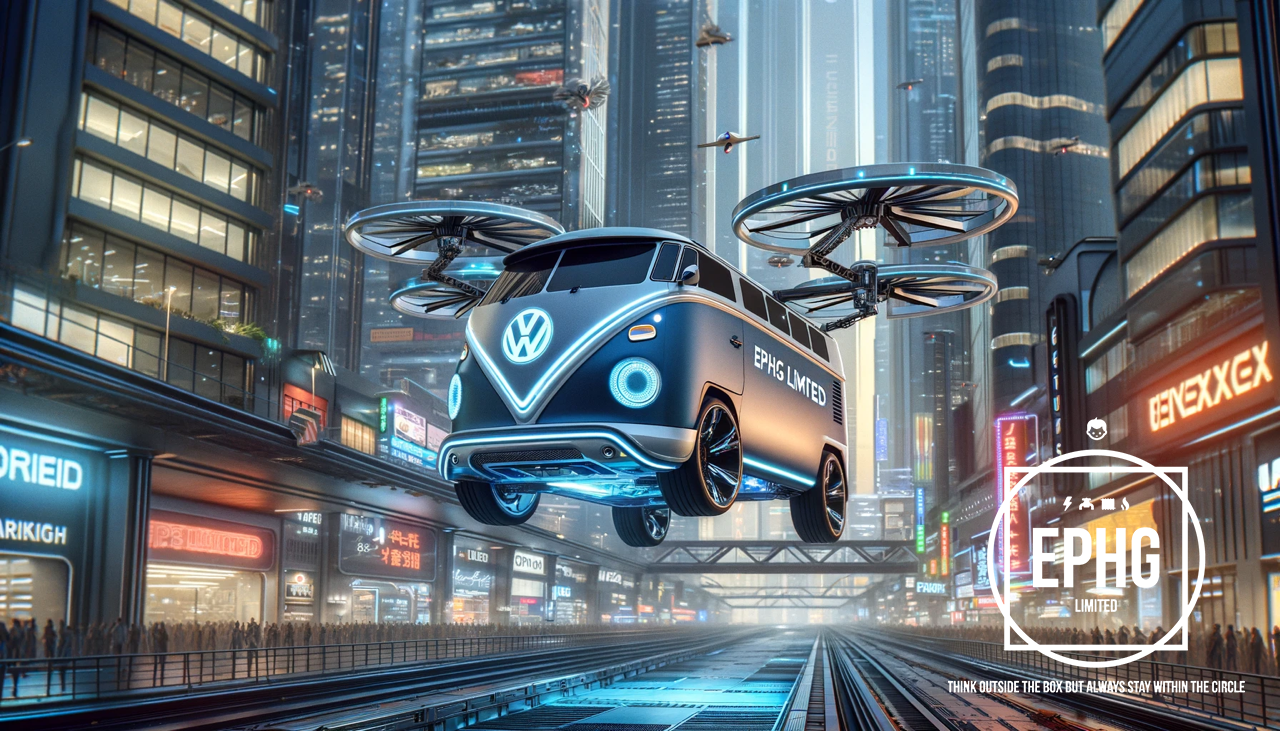 Flying Vintage Volkswagen Van Flying Vintage Volkswagen Van
