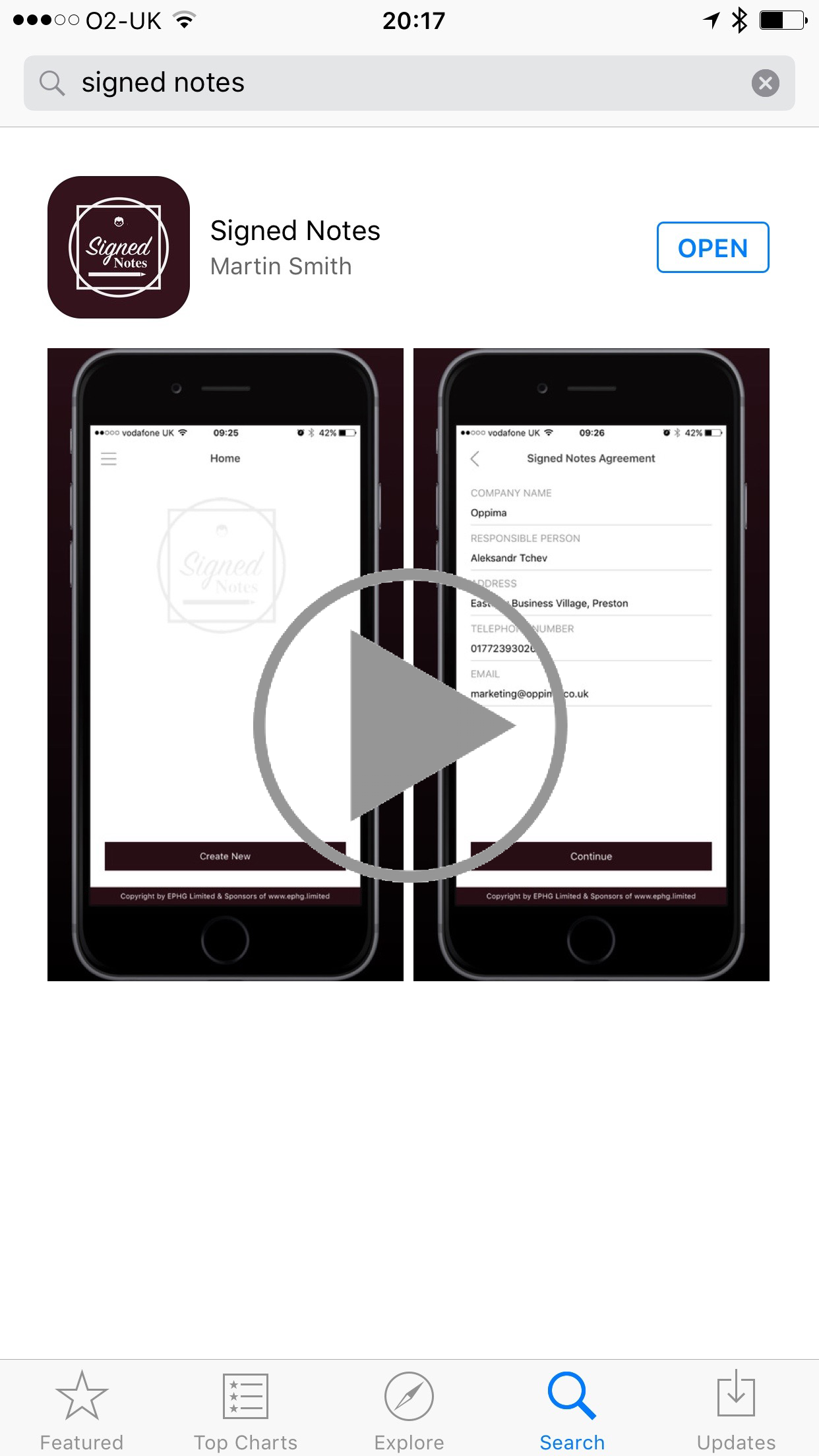 Signed Notes App
