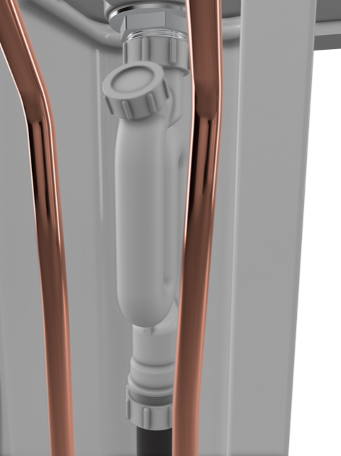 Straight Basin Trap Inside Pedestal