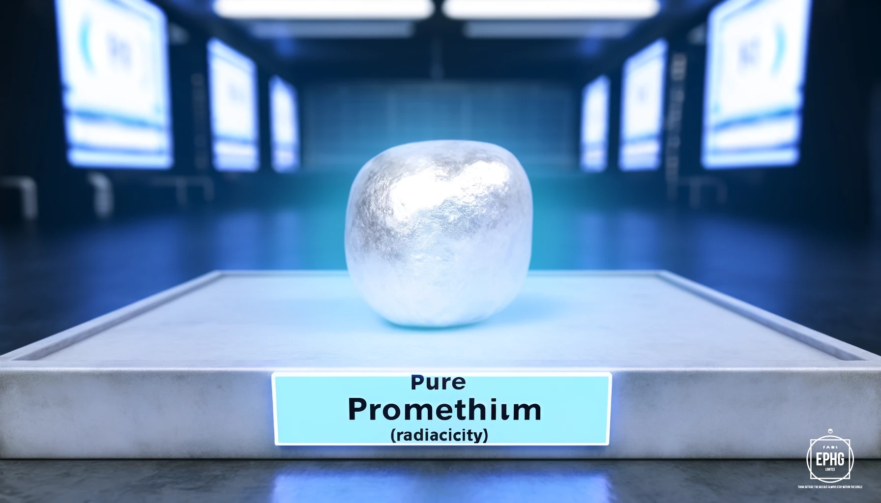 Pure Promethium with it's Blue Glow Pure Promethium with it's Blue Glow