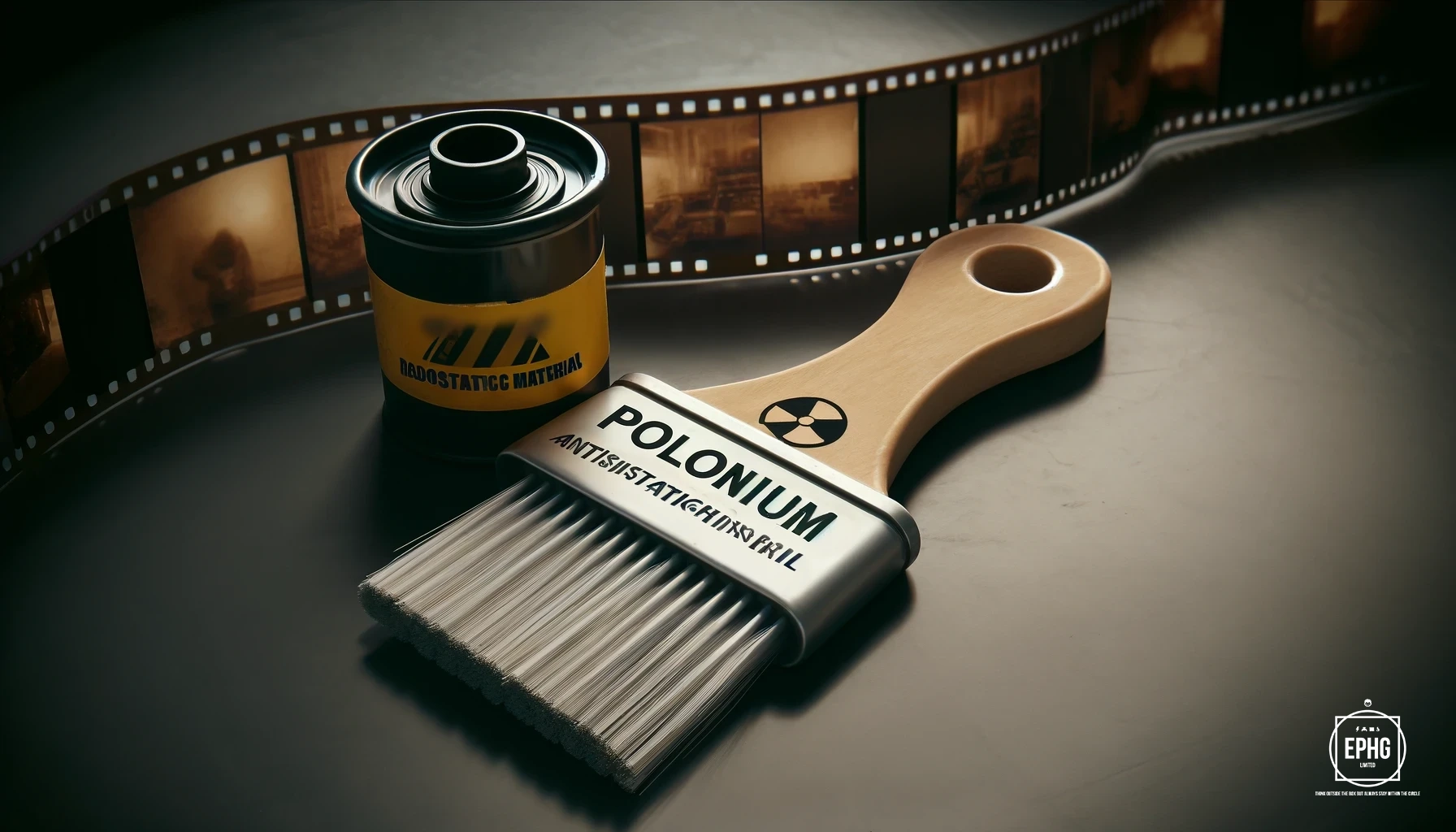 Polonium Antistatic Brush next to Photographic Film Polonium Antistatic Brush next to Photographic Film