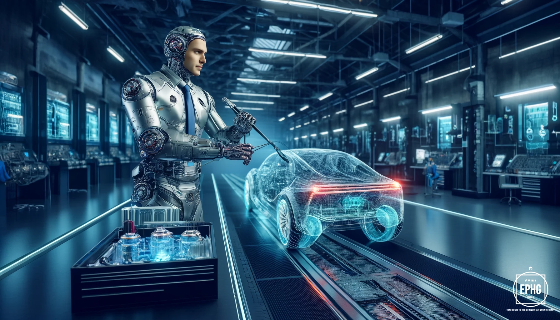 Tin Man in a Futuristic Setting as a Mechanics Fitting Tin in Lithium Batteries Tin Man in a Futuristic Setting as a Mechanics Fitting Tin in Lithium Batteries